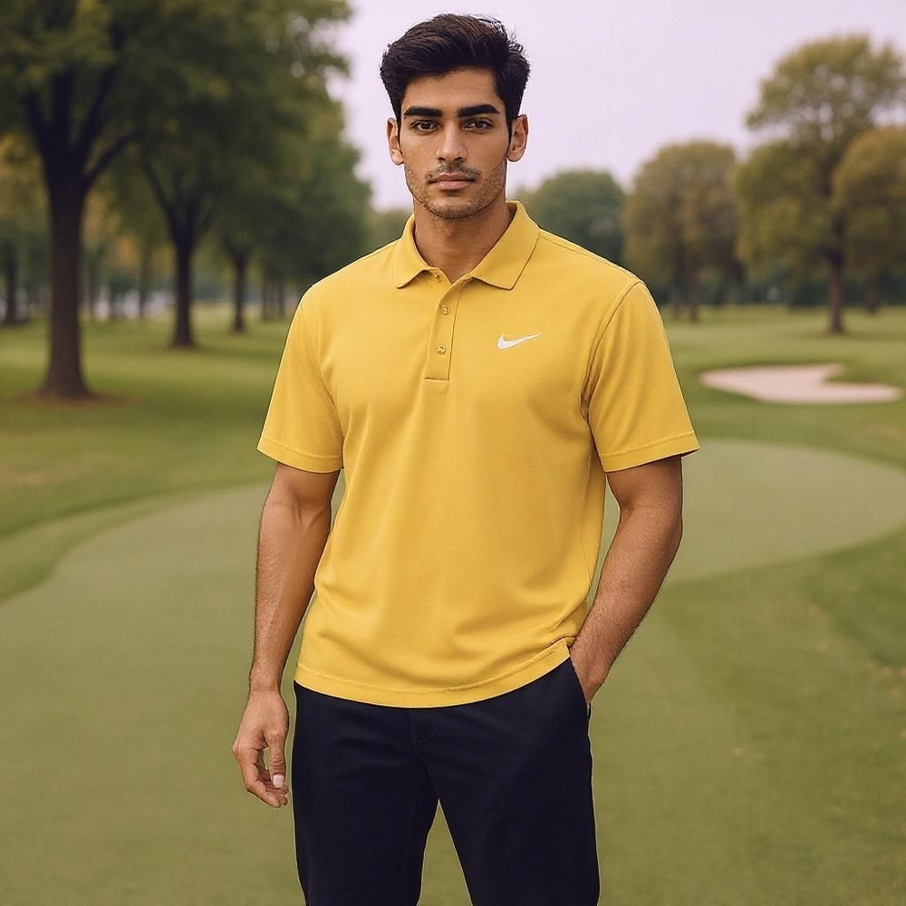 Men Yellow Nike Dri Fit Shirt‎ Size XXL